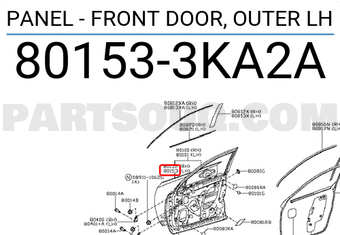 Nissan 801533KA2A PANEL - FRONT DOOR, OUTER LH