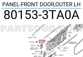 Nissan 801533TA0A PANEL-FRONT DOOR,OUTER LH