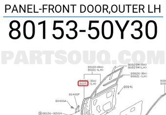 Nissan 8015350Y30 PANEL-FRONT DOOR,OUTER LH