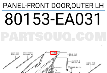 Nissan 80153EA031 PANEL-FRONT DOOR,OUTER LH