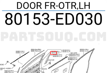 Nissan 80153ED030 DOOR FR-OTR,LH