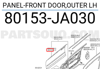Nissan 80153JA030 PANEL-FRONT DOOR,OUTER LH