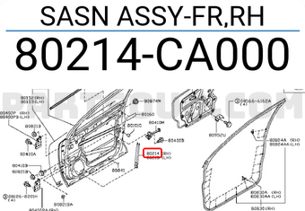 Nissan 80214CA000 SASN ASSY-FR,RH