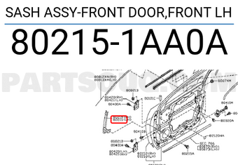 Nissan 802151AA0A SASH ASSY-FRONT DOOR,FRONT LH