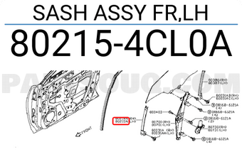 Nissan 802154CL0A SASH ASSY FR,LH