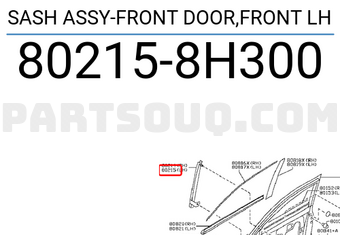 Nissan 802158H300 SASH ASSY-FRONT DOOR,FRONT LH