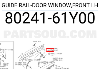 Nissan 8024161Y00 GUIDE RAIL-DOOR WINDOW,FRONT LH