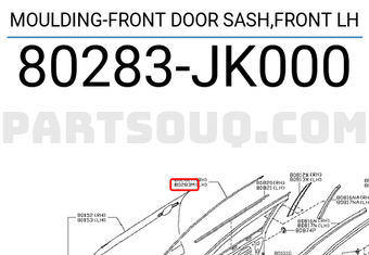 Nissan 80283JK000 MOULDING-FRONT DOOR SASH,FRONT LH