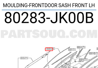 Nissan 80283JK00B MOULDING-FRONTDOOR SASH FRONT LH