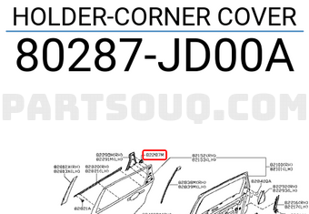 Nissan 80287JD00A HOLDER-CORNER COVER