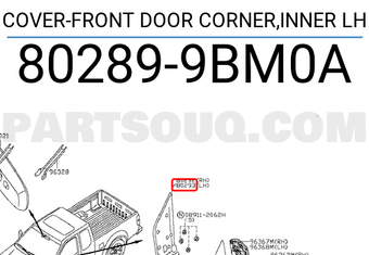 Nissan 802899BM0A COVER-FRONT DOOR CORNER,INNER LH