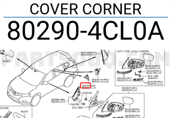 Nissan 802904CL0A COVER CORNER