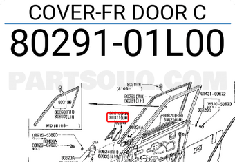 Nissan 8029101L00 COVER-FR DOOR C