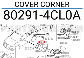 Nissan 802914CL0A COVER CORNER