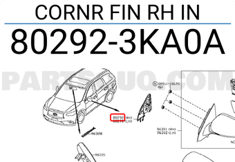 Nissan 802923KA0A CORNR FIN RH IN