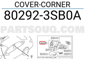 Nissan 802923SB0A COVER-CORNER