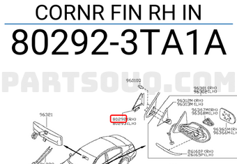 Nissan 802923TA1A CORNR FIN RH IN