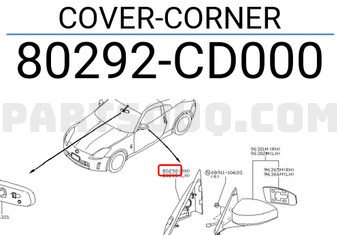 Nissan 80292CD000 COVER-CORNER