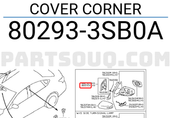 Nissan 802933SB0A COVER CORNER