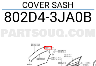 Nissan 802D43JA0B COVER SASH