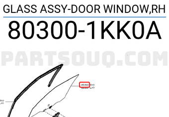 Nissan 803001KK0A GLASS ASSY-DOOR WINDOW,RH