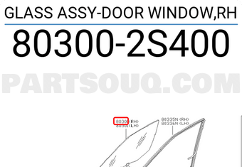 Nissan 803002S400 GLASS ASSY-DOOR WINDOW,RH