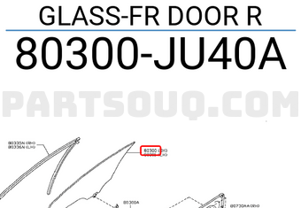 Nissan 80300JU40A GLASS-FR DOOR R