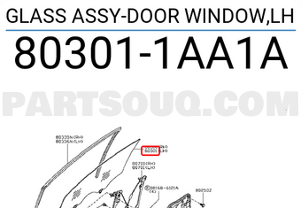 Nissan 803011AA1A GLASS ASSY-DOOR WINDOW,LH