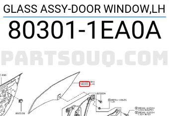 Nissan 803011EA0A GLASS ASSY-DOOR WINDOW,LH