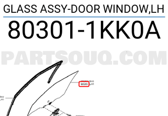 Nissan 803011KK0A GLASS ASSY-DOOR WINDOW,LH