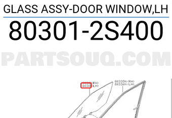 Nissan 803012S400 GLASS ASSY-DOOR WINDOW,LH