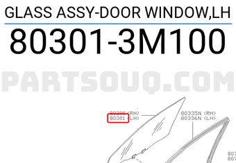 Nissan 803013M100 GLASS ASSY-DOOR WINDOW,LH