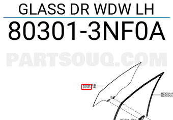 Nissan 803013NF0A GLASS DR WDW LH