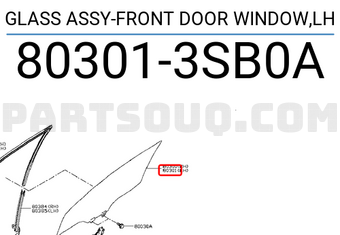 Nissan 803013SB0A GLASS ASSY-FRONT DOOR WINDOW,LH