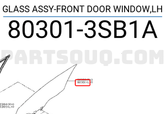 Nissan 803013SB1A GLASS ASSY-FRONT DOOR WINDOW,LH