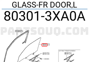 Nissan 803013XA0A GLASS-FR DOOR,L
