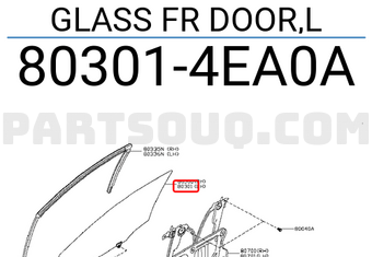 Nissan 803014EA0A GLASS FR DOOR,L