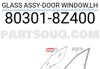 Nissan 803018Z400 GLASS ASSY-DOOR WINDOW,LH