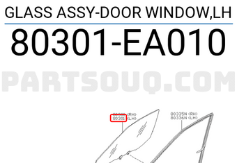 Nissan 80301EA010 GLASS ASSY-DOOR WINDOW,LH