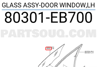 Nissan 80301EB700 GLASS ASSY-DOOR WINDOW,LH