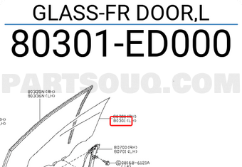 Nissan 80301ED000 GLASS-FR DOOR,L