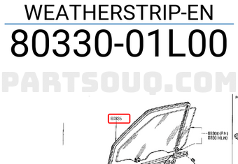Nissan 8033001L00 WEATHERSTRIP-EN