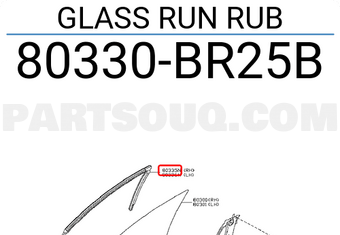 Nissan 80330BR25B GLASS RUN RUB