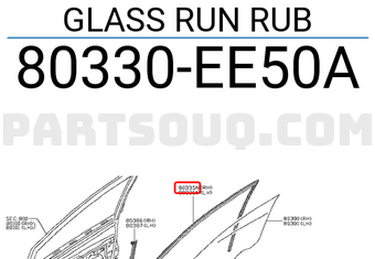 Nissan 80330EE50A GLASS RUN RUB