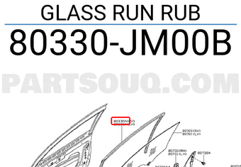 Nissan 80330JM00B GLASS RUN RUB