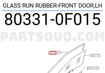 Nissan 803310F015 GLASS RUN RUBBER-FRONT DOOR,LH
