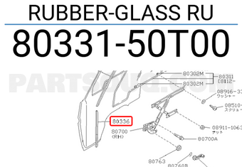 Nissan 8033150T00 RUBBER-GLASS RU