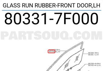Nissan 803317F000 GLASS RUN RUBBER-FRONT DOOR,LH