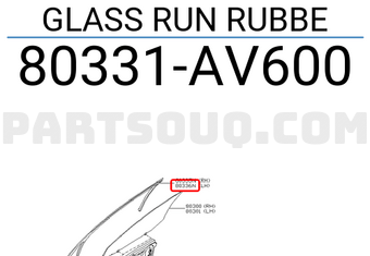 Nissan 80331AV600 GLASS RUN RUBBE