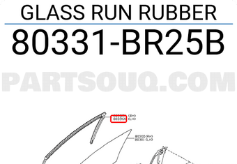 Nissan 80331BR25B GLASS RUN RUBBER